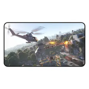 Rust Attack Heli Mouse Pads - 3mm Thick Neoprene Desk Mat with Anti-Slip Backing & Hemmed Edge Perfect for Home Office Use