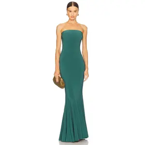 Norma Kamali x REVOLVE Strapless Fishtail Gown in Mountain Green