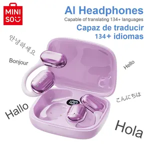 MINISO MS162 Translation BT earbuds, Phone Call Headset, Supports 134 languages with Traslate APP, Face-to-Face Translation Headphones, OWS Open Wireless Earphones, HIFI Sound Quality Built in Microphone, Long Battery Earbuds, True Wireless Earbuds