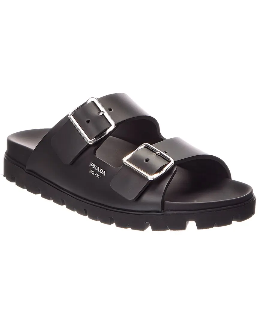 Prada Rubber & Leather Sandal