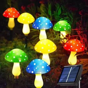 8-Pack Solar Mushroom Lights for Decor, 8 Modes Waterproof Outdoor Mushroom Lamp, Multi-Colored Mushroom Solar LED Fairy Lights for Christmas Halloween Yard Lawn