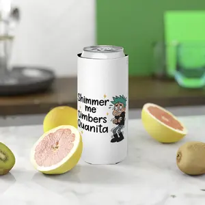 Funny Slim Can Cooler - Perfect for BBQs, Parties, or Gifting, Shimmer Me Timbers Quanita Design, Beverage Holder, Summer Fun, Humor Gift
