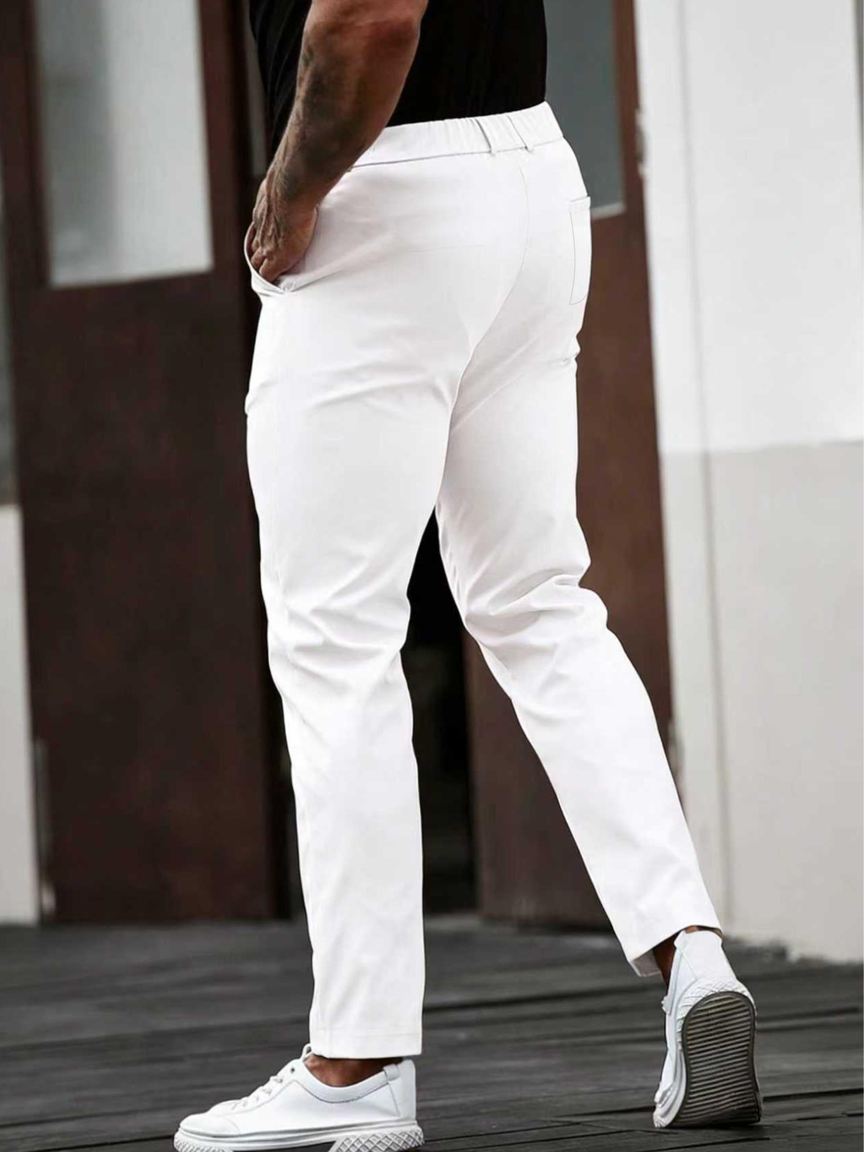 Men’s 3-pack business casual dress pants—classic straight-leg trousers, trendy Instagram item, classic pleated pants, perfect for all seasons, versatile fashion style, suit trousers.