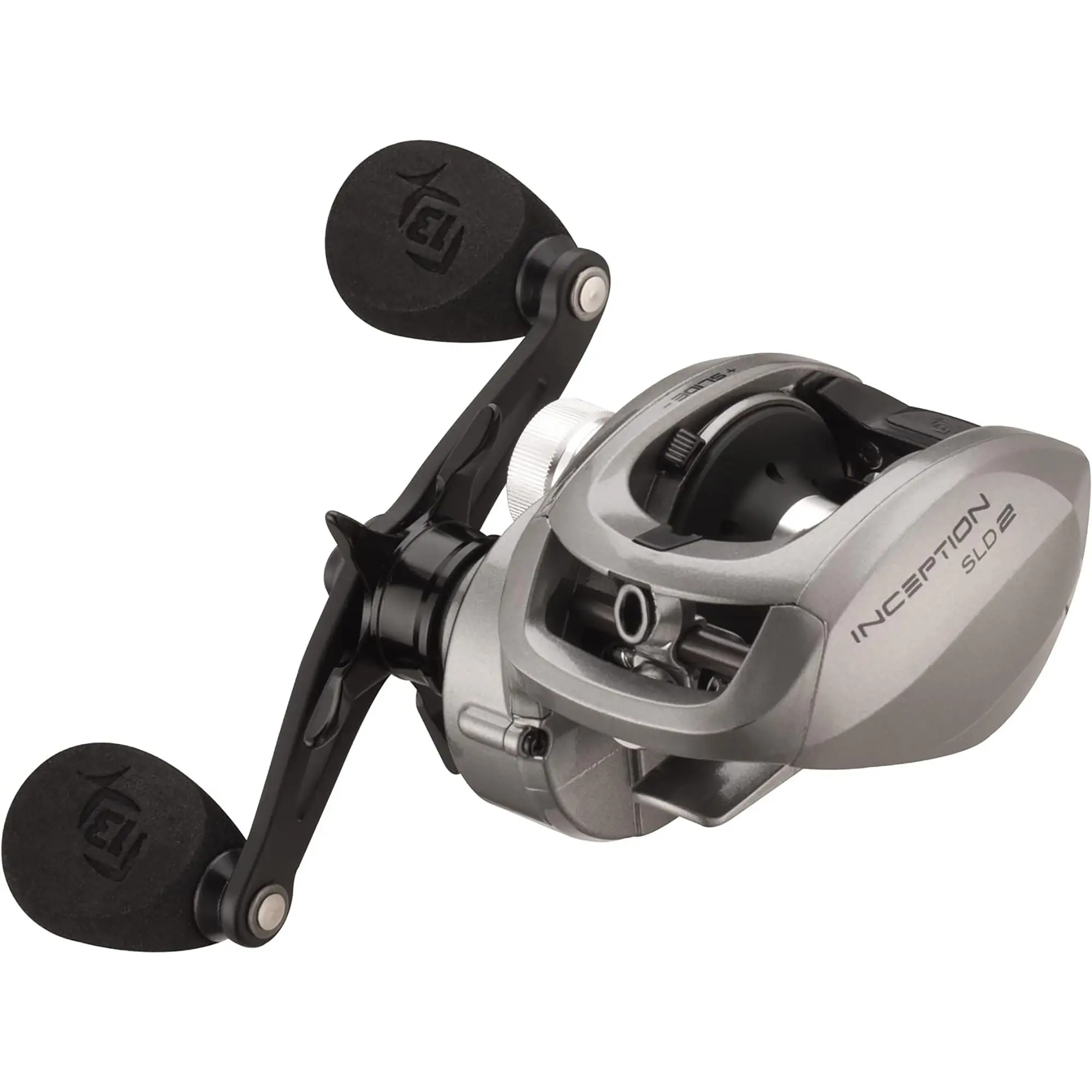 13 FISHING Inception Slide Baitcast Fishing Reel, Aluminum Frame, Adjustable SLIDE Magnetic Control, 8.1:1 Gear Ratio, Alert Drag Clicker, Aluminum Star Drag, Arrowhead Line Guide, Beetle Wing Rapid Access Side Plate, Durable, Eva Tech Knobs, Hd Aluminum