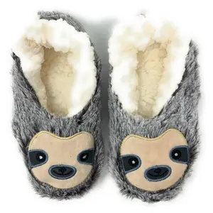 Women’s Fuzzy Anti-Skid House Slippers, Novelty Warm Comfort Slippers, Sloth Steps