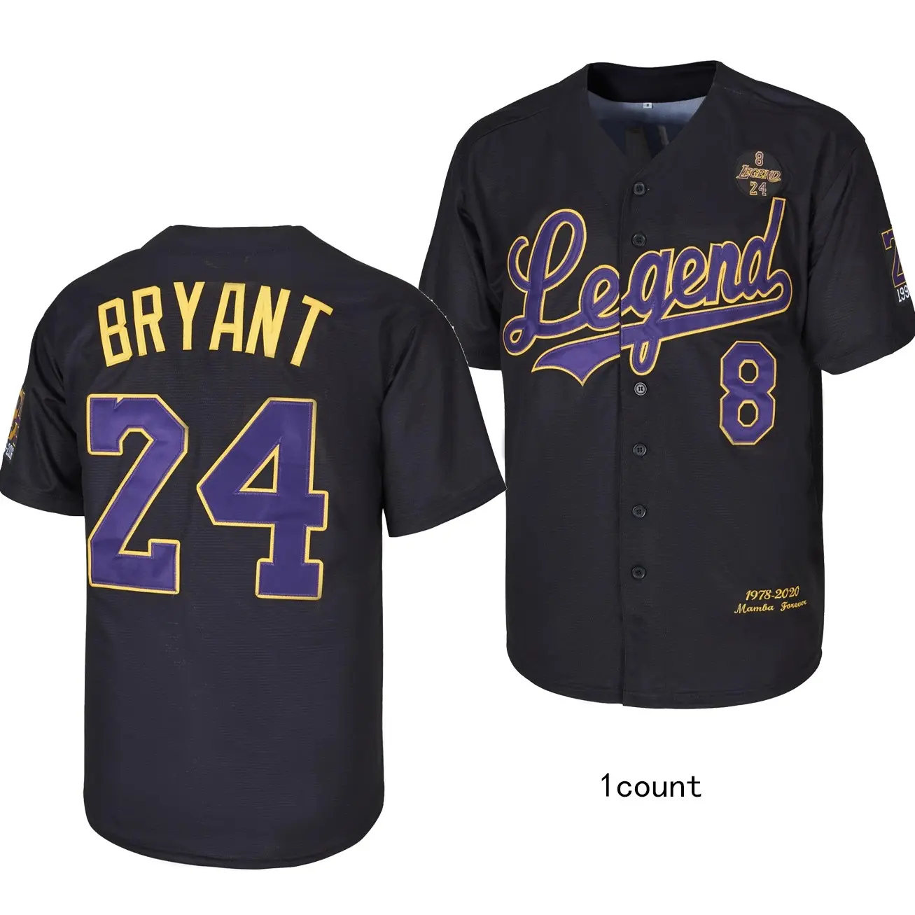 Men's Bryant Apparel Legend Theme Baseball Jersey - 1996-2016 Terylene Embd., Polyester Mesh, American Std., Sporty Chic, Flexible Fit, Breathable, Moisture-Wick, High-Tenacity, Professional Sports & Outdoor Athletic Tops for Softball/Baseball