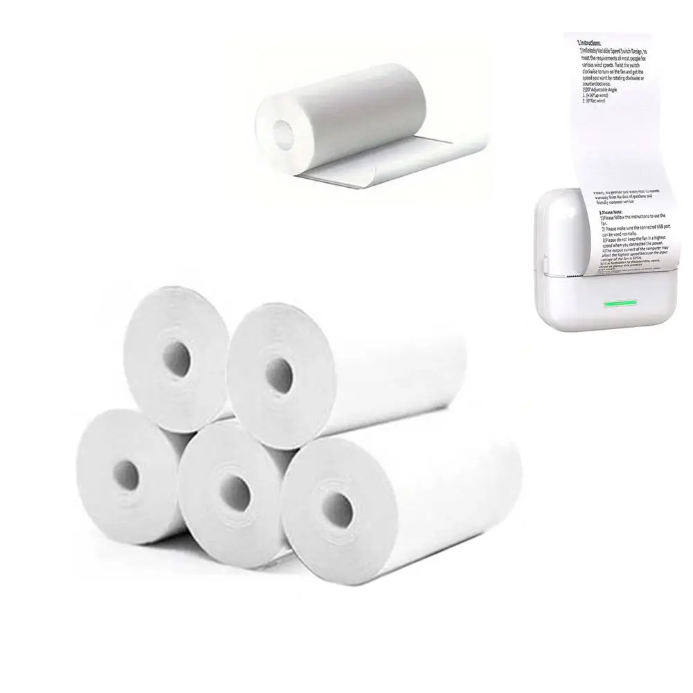 Thermal Printer Paper, 5 Rolls Thermal Paper for Mini Wireless Instant Photo Printer, Thermal Printer Paper for Home Office School Use, Office Station