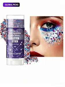 4th of July Body Glitter / Red White Blue Face Glitter / Patriotic Sparkle Stick / Waterproof Festival Makeup / Glitter for Kids & Adults