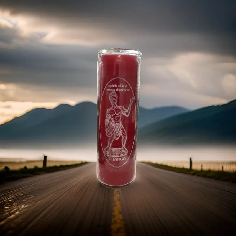 Orisha Shango 7 Days Candle - Red Ritual Candle with Iconic Design Decor