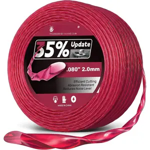 080 Trimmer Line Heavy Duty, 0.080" x 1LB, 560-Foot Burgundy Twisted Round String Trimmer Line,  Nylon Universal Weed Eater String for Electric and Cordless Weed Wacker