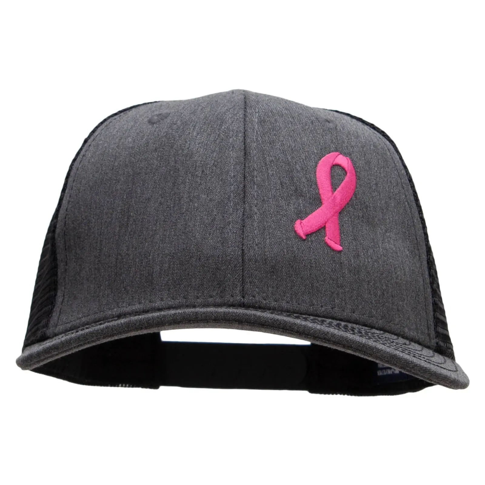 Breast Cancer Awareness Symbol 6 Panel Structured Deluxe Trucker Cap