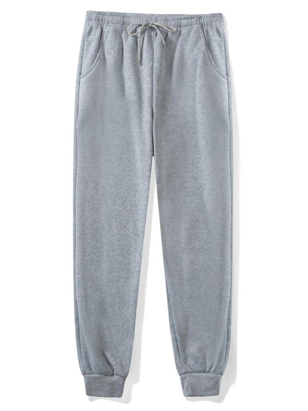 Men's Solid Drawstring Waist Sweatpants, Casual Regular Fit Pocket Jogger Pants for Spring & Fall, Fashion Men's Bottoms for Daily Wear, Casual Comfy Joggers