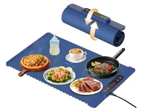Warming Mat for Food Adjustable Temperature Control – Keep Meals, Soup, Coffee, and Snacks Warm – Ideal for Desk, Office, Kitchen Table, Dorm Room – Anti-Slip Surface and Timer Tableware Coasters