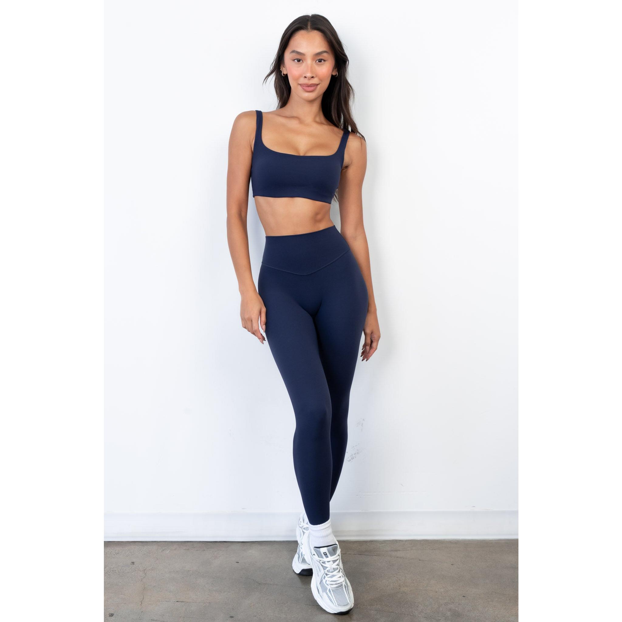 Vitality Cloud II™ Pant - Oxford High Waist Compression Leggings for All Seasons Fitness Seamless Athleisure Style Navy Blue