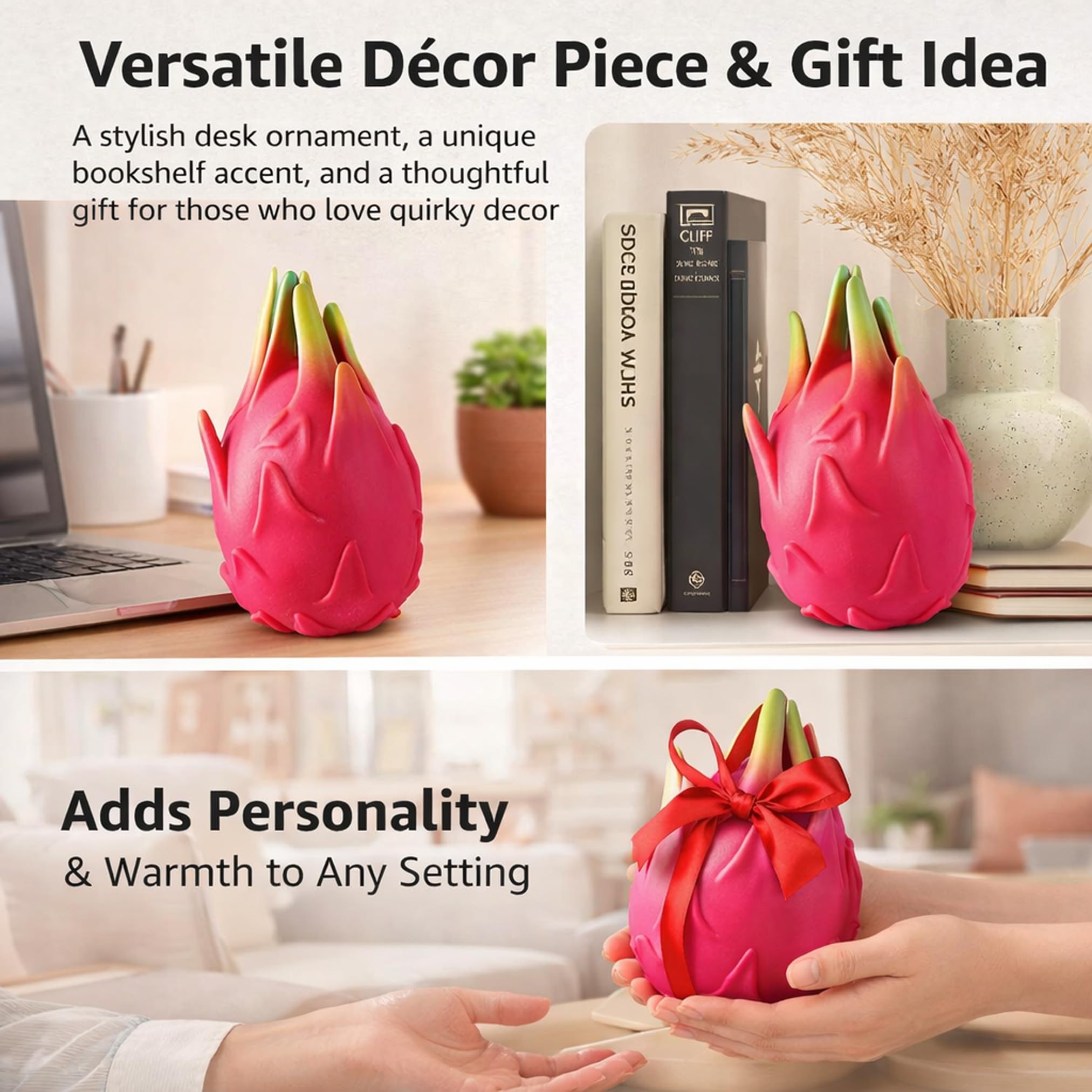 2PCS Dragon Fruit Squishy 2026 New Realistic Fruit Stress Balls Stress Relief Fidget Giant Dragonfruit Squishy Jumbo Slow Rebound for Adults squishies for kids