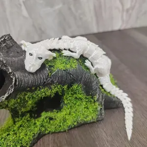 3D Printed Lucky Dragon Model, Jointed and Mouth-Opening Artistic Dragon, Moveable Dragon Year Decoration, Collectible Craft Item