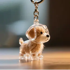 Portable Keychain Dog Shape, Ideal for Pet Hair Collectors, Dog Owners, Cat Owners, Storage & Emotionally Significant Memorial Collection Accessory