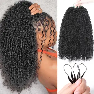 Afro Kinly Curly Feather Crochet Human Hair Extensions For Miracle Knots Boho Braids 4 to 5 Bundles Recommended