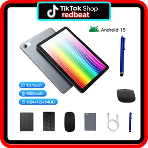 redbeat B2 Pro Android 15 tablet 10.1 inch 16GB(4+12) + 64GB/1TB Expand, 2.4/5G WiFi, 2+5MP Dual Camera, Office, Entertainment, Reading Android Tablet