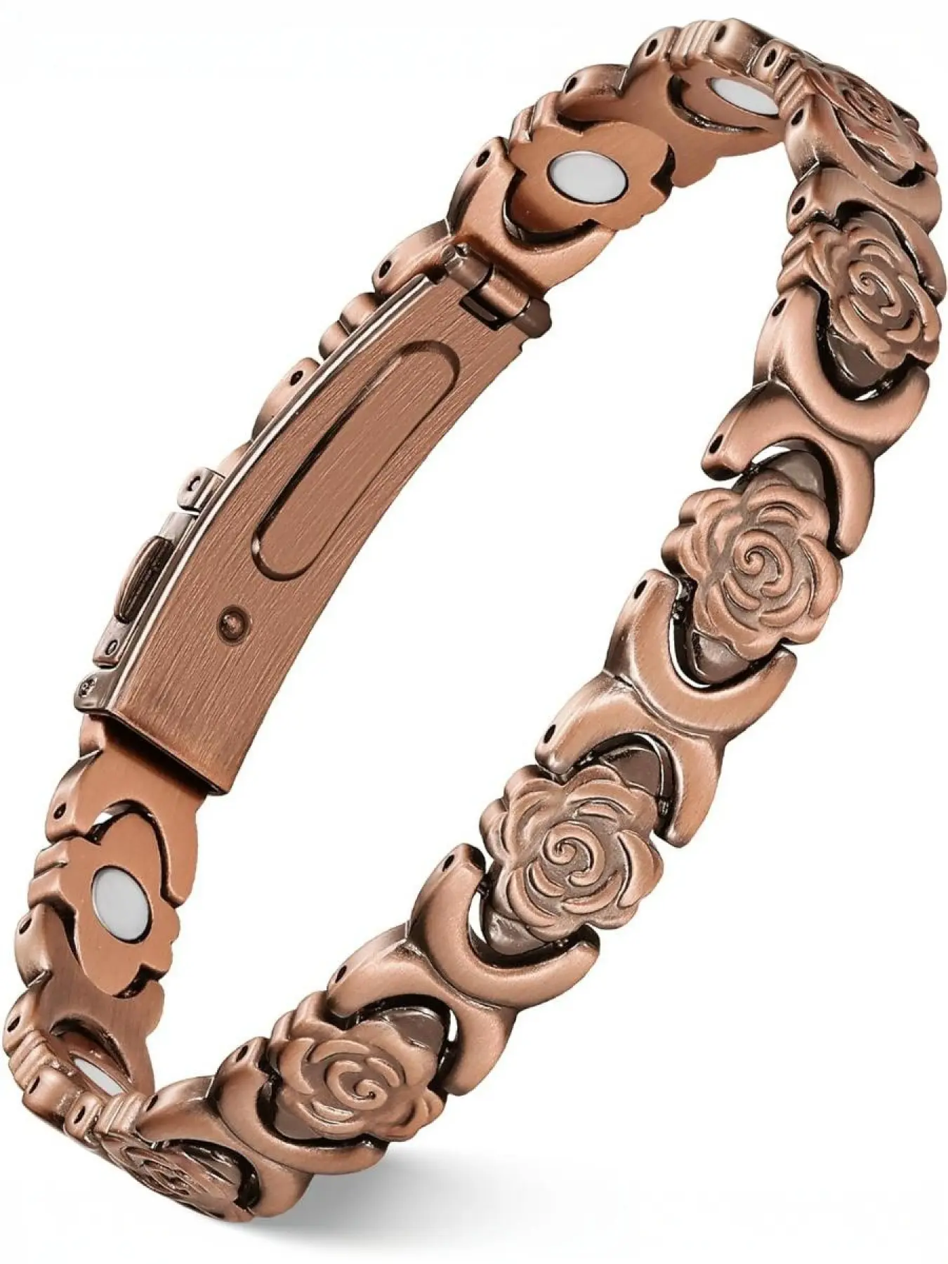 Copper and rose gold women's bracelet, super magnetic women's bracelet, flower-shaped jewelry gift, a gift for your girlfriend, includes a regulator, T bracelet band, Trendy Jewellery Accessories, Adjustable Bracelets, Pretty Bracelet, Bohemian Bracelets