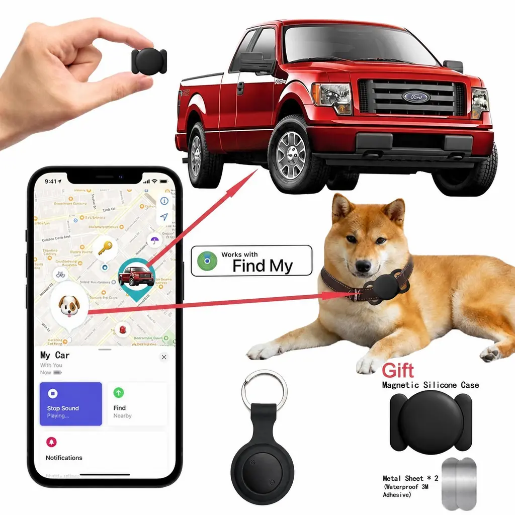 Mini Magnetic GPS Tracker - No Subscription, No SIM Card, Waterproof Tracking Smart Car Security GPS Trackers for Vehicles, Kids, Monitor, iOS Compatible Travel Gadgets