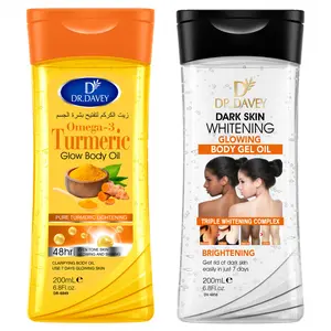 2pcs DR.DAVEY Turmeric Omega-3 Glow Body Oil+WHITENING GLOWING BODY OIL Body essential oil set skin care oil, moisturizing and hydrating care suitable for all seasons portable for travel for Body, Face, Hand,Foot, Lip, Eye