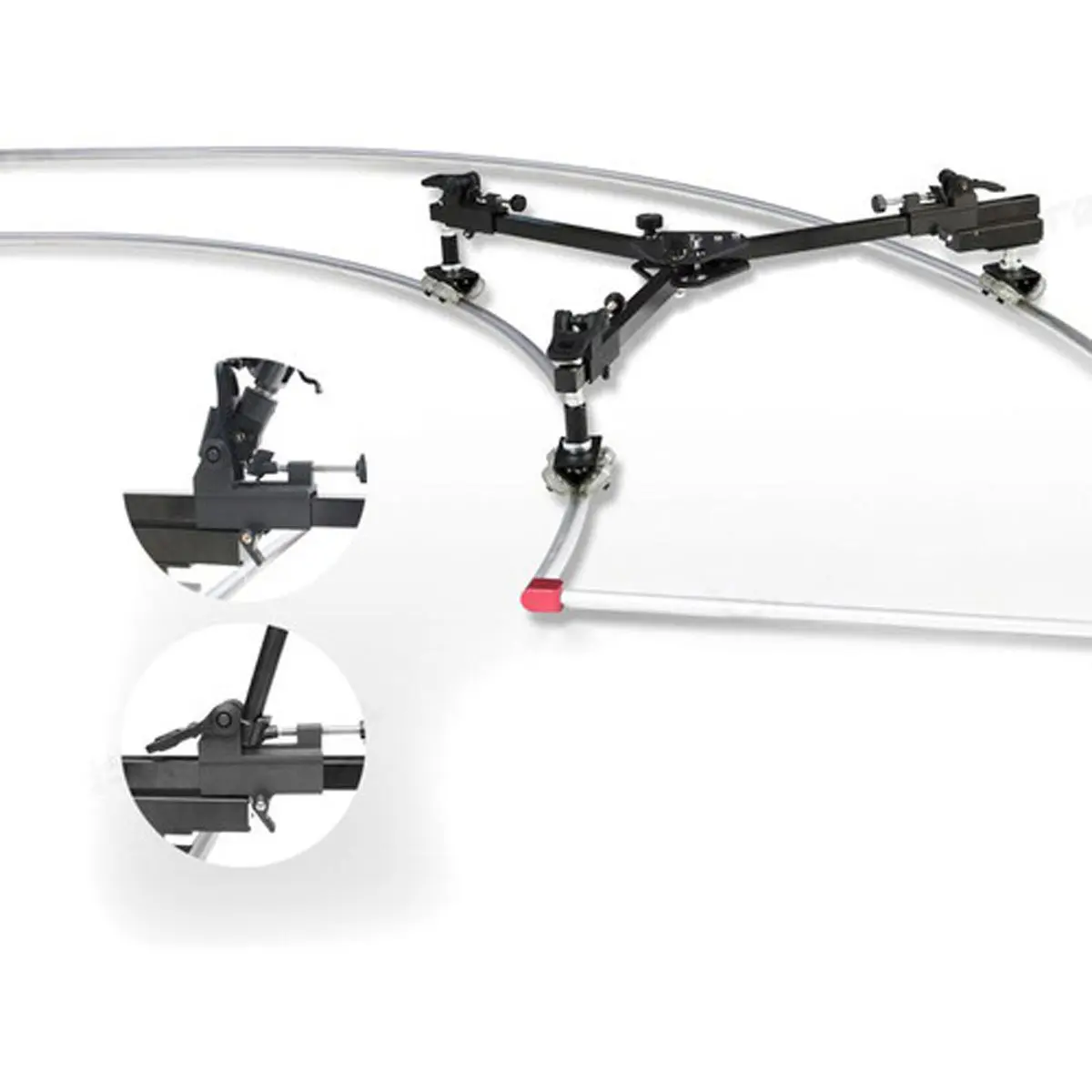 Came-TV Aluminum Skater Dolly System for Photographers, Compact Fold Design, Magnetic Lock, 8 Straight Rails & 20 Curved Rails Kit, Tool-Less