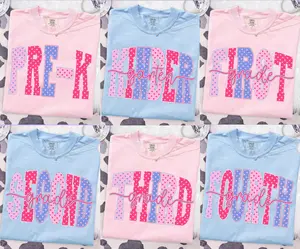 Comfort Colors Preppy Teacher School Grade Floral Coquette Bow Glitter Shirt, Pre-K to 4th Grade Tee, Custom Teacher Name Apparel Tshirt F32