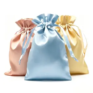 Silky satin bag for storing dust-proof drawstring pocketsbeauty device accessories and small cloth bags Organise