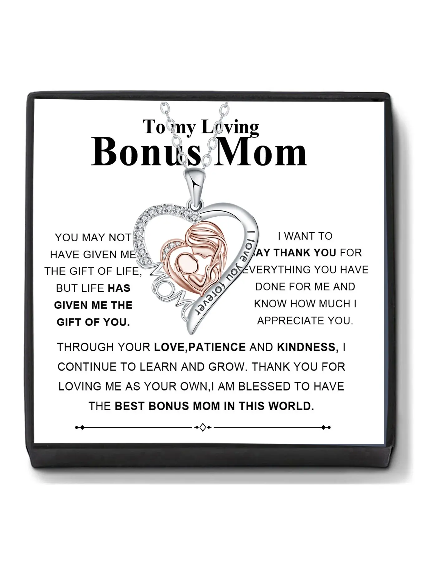 Mommy & Me Heart Design Necklace Set with To My Loving Mom Message Card, Elegant Copper Pendant Necklaces, Perfect Gift for Mother's Day Birthday Christmas
