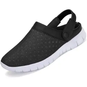 Mishansha Clogs Breathable Flat Mesh Slippers Muffin Drag Mules Non-Slip Hollow Sandals for Outdoor Beach Use