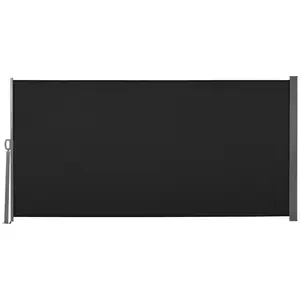 Outsunny 118" x 63" Side Awning, Retractable Privacy Screen & Driveway Guard, Instant Outside Screen, Wall, or Fence, Side Shade and Wind Block for Indoor Outdoor, Garden, Black