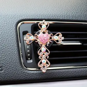 Artificial Rhinestone Decor Car Air Vent Decoration, Car Air Freshener Clip, Car Fragrance, Car Interior Decoration Accessories for Women & Girls, Automotive, Car Odor Remover, Car Fragrance Set, Car Accessory