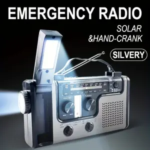 Emergency Solar Hand Crank Radio AM FM SW Multi Band with LED Flashlight Reading Light Alarm Siren and Phone Charging Function work style