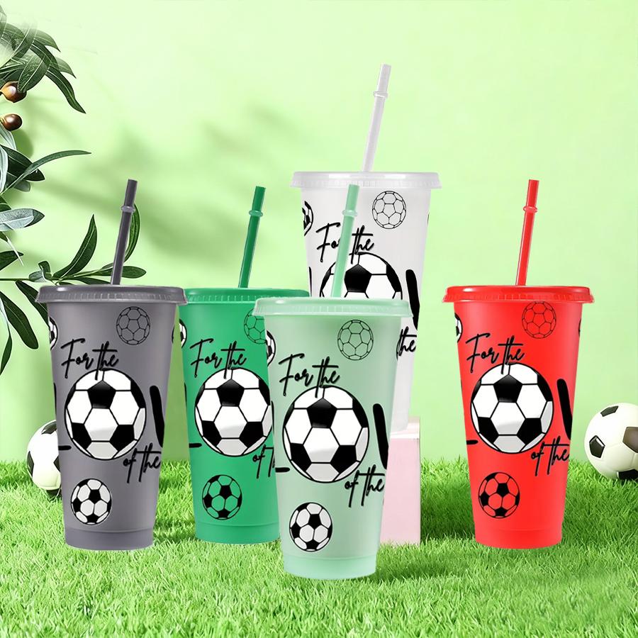 HILAKE 20 pcs plastic cups (includes cup lids and straws) | Travel cups available in multiple colors | Includes a cup brush and 5 straw brushes | Suitable for home decor, kitchen accessories, coffee cups, and water bottles