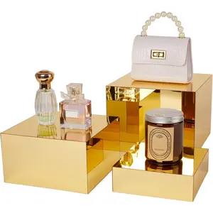 3 count  Risers for Display,  Cube Boxes  Risers  Display Risers Stand Shelf for Catering Dessert Collectibles  Figures Party ( 3 count)