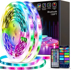 Led Strip Lights 130ft (2 Rolls of 65ft) Smart Light Strips with App Control RGB Led Lights for Bedroom,Music Sync Color Changing Lights for Room Party