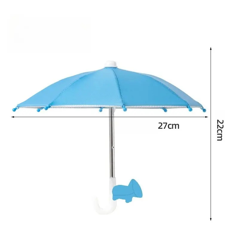 Sky blue umbrella + blue accessories
