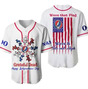 Grateful Steal Independence Day Wave That Flag Wave It Wide And High Baseball Jersey