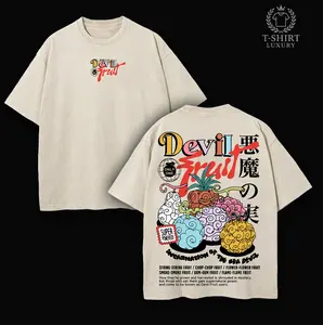 [COLLECTION] Devil Fruit Trio Oversized Washed Tee | Anime-Inspired Streetwear T-Shirt | Mera Flame Fruit – Rubber Fruit – Operation Fruit Design | Heavyweight Vintage Cotton | Unisex Otaku Core Graphic | Shonen Manga Style Street Fashion