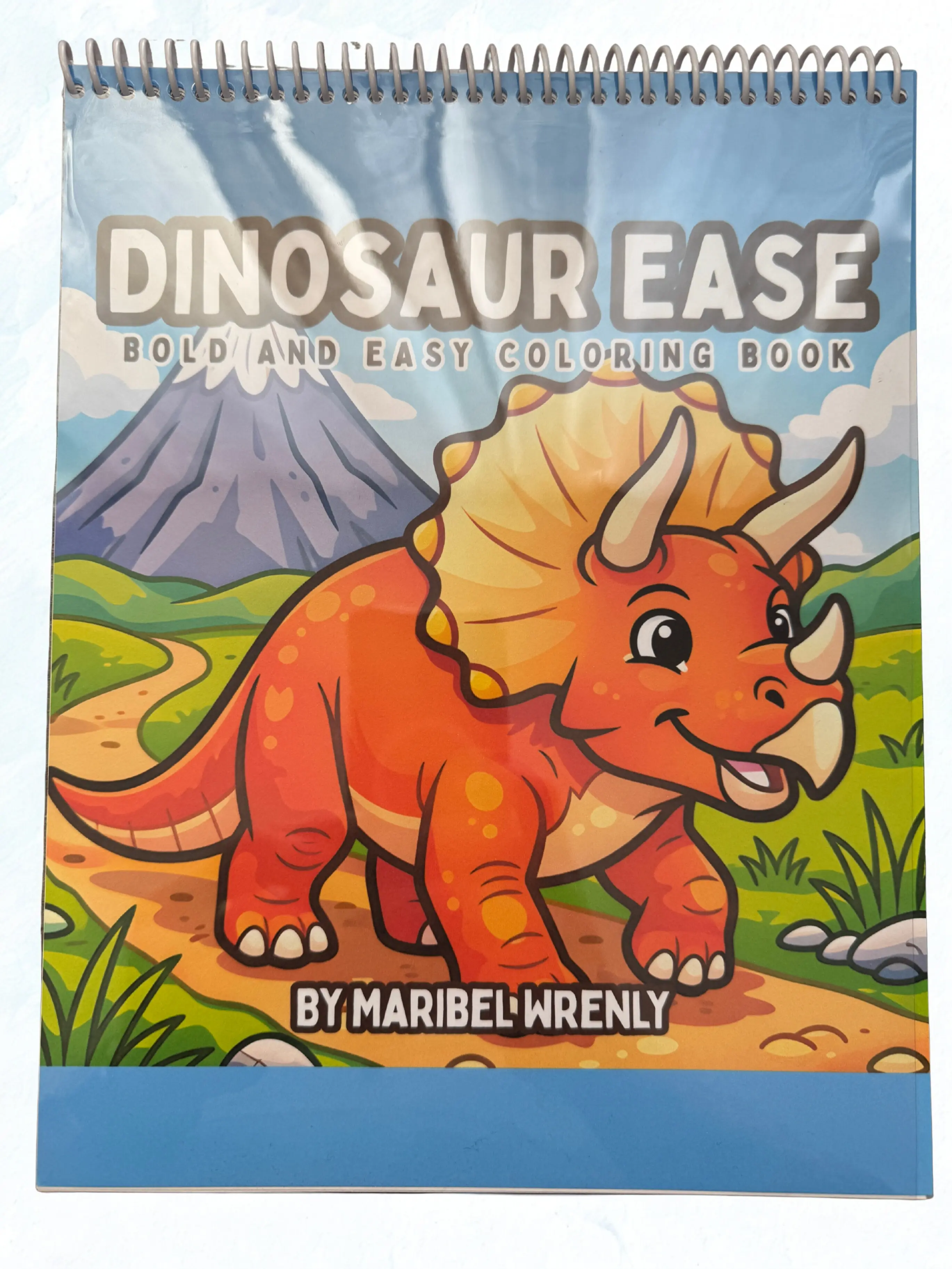 Dinosaur Ease Deluxe Easter Coloring Book - Premium Spiral-Bound, Thick Marker-Friendly Paper, Bold and Easy, Relaxing, Creative Kids' Activity Book with Art, Crafts, Triceratops Illustrations, Bold And Easy Coloring Book, Relaxing Coloring Book