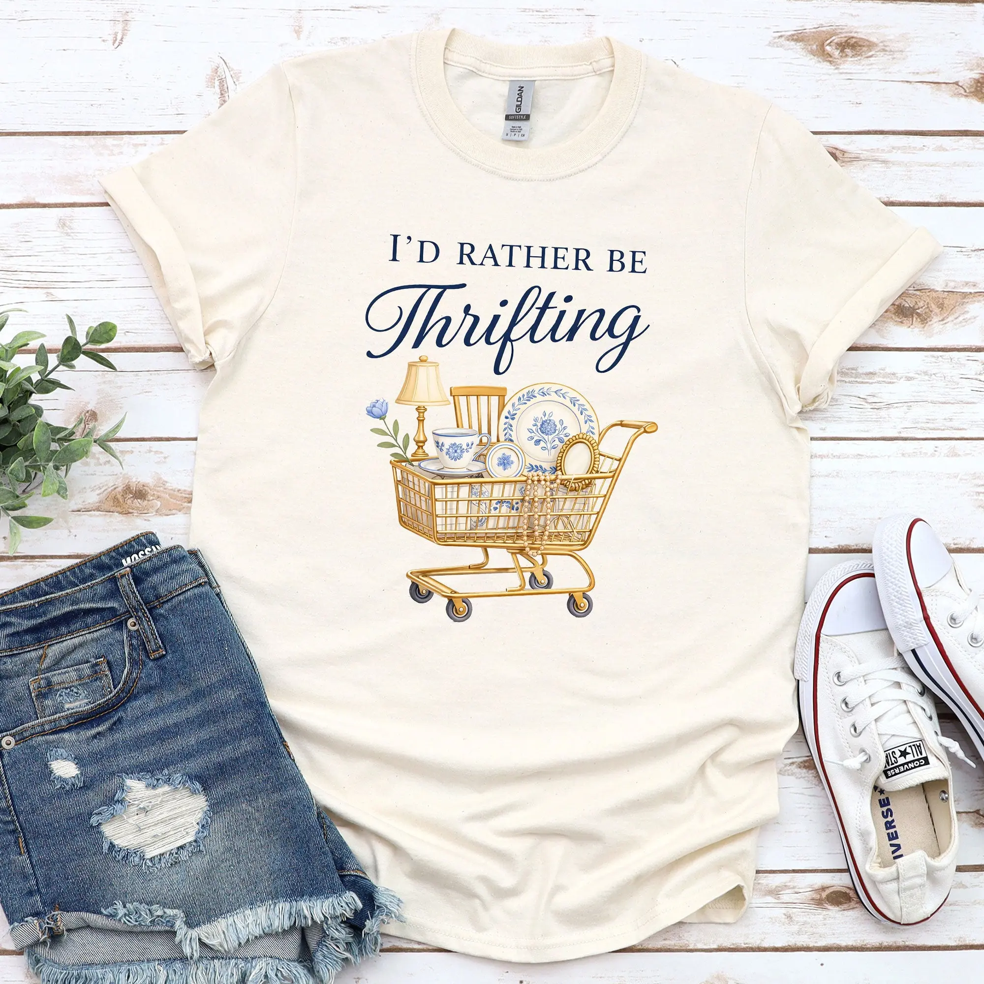 I'd Rather Be Thrifting Graphic T-Shirt DTG Print