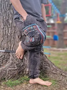 Handmade Boho Reggae Unisex Stonewashed Trouser Cargopant