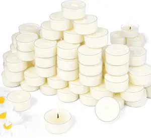 Soy Tealight Candles 120 Pack, 6 Hours Long  Tealights Candles Bulk,  Soy Wax  Light Candle Paraffin-Free, Unscented Small  Candle for ,Dinner