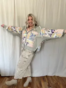 Sunfaded Kantha Zip Hoodie