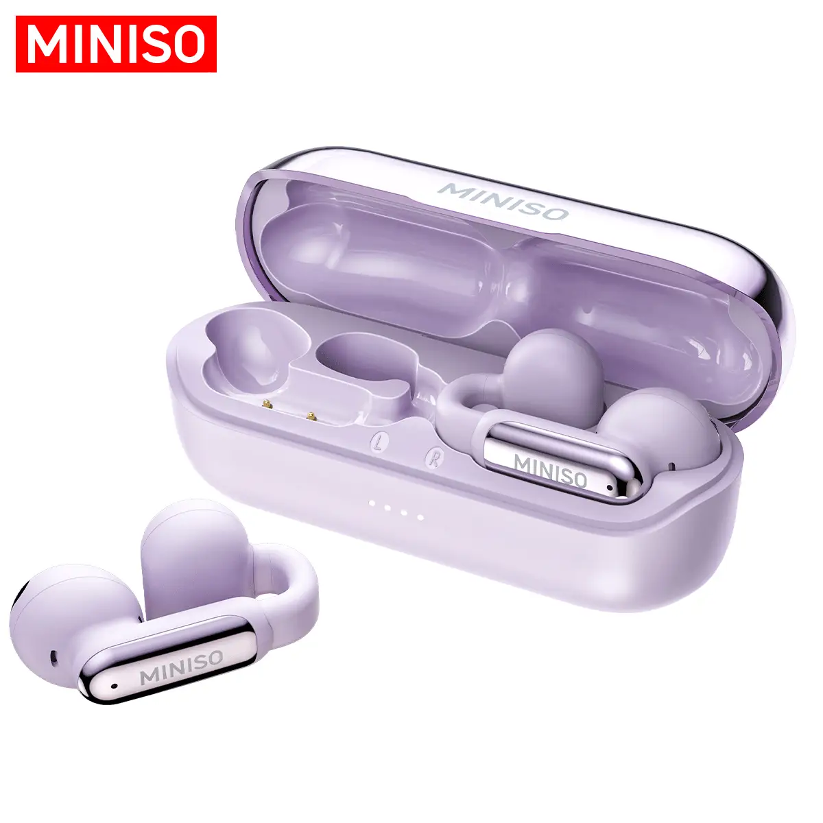 Miniso NEW X36 Ultralight Clip Open Ear Earbuds with HD Mic Immersive Audio Open Ear Wireless Clip on Earbuds for Comfort OpenAudio for Awareness Up t