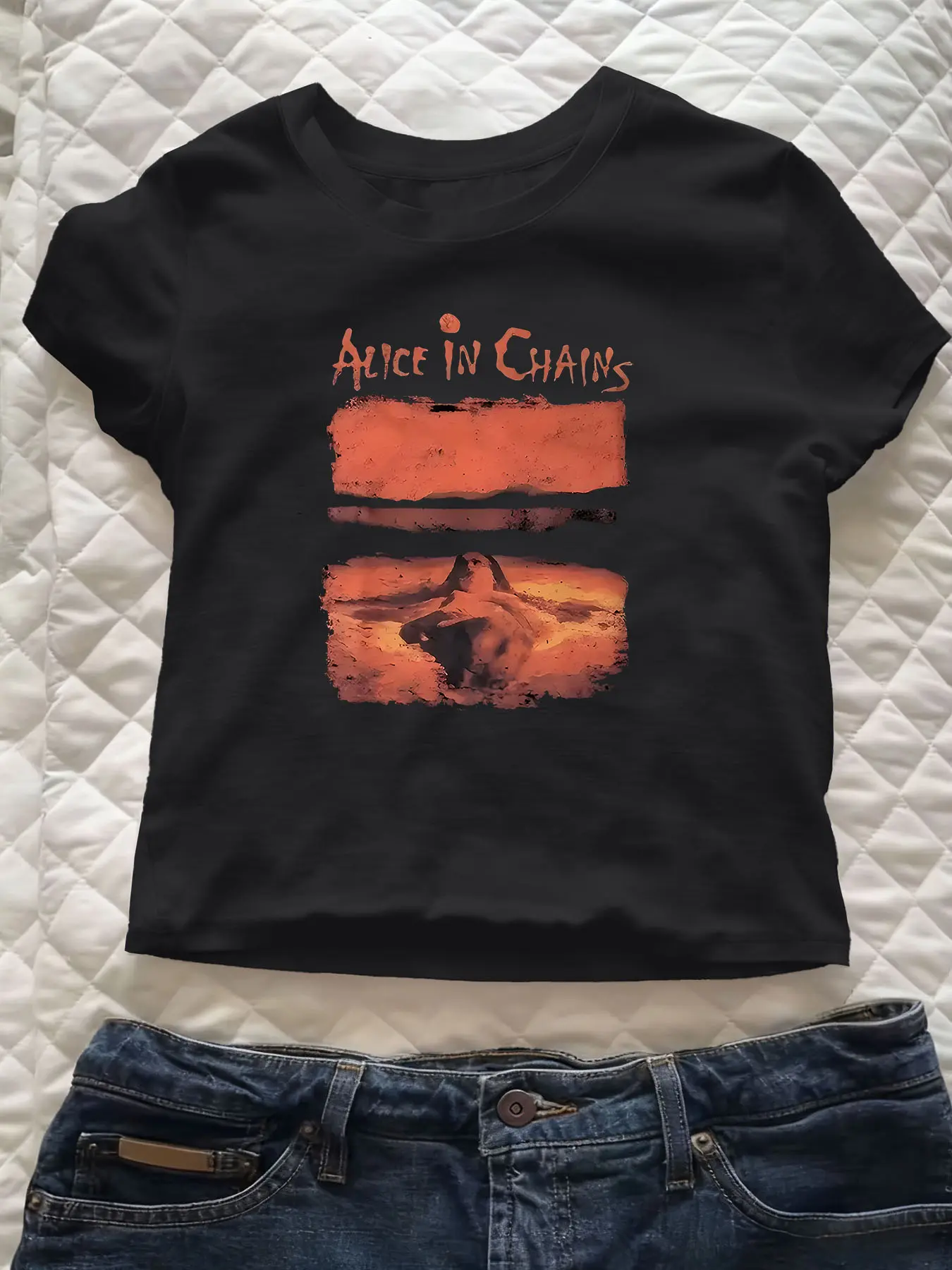 Women's Y2K Print Round Neck Tee, Fashion Casual Short Sleeve Elastic T-shirt for Daily Wear, Ladies Summer Clothes, Top