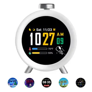 ChronoSense Alarm Clock for Bedroom Temperature Humidity, 7-Day Programmable 4 Alarms, 100dB Loud Gradual Alarm Clock Heavy Sleeper, IPS Screen Animation, Hourly Chime, White Noise