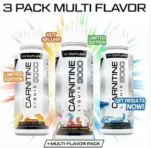 Cutler Nutrition Liquid Carnitine 3000, 3000mg Per Serving, Blue Shark Flavor, Liquid L-Carnitine Supplement