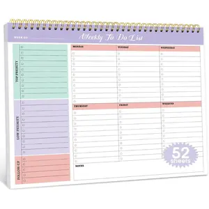 Weekly To Do Not Notepad with 52 Undated Sheets(8.5"×11")- Desk Planner for Women,Men, Work, Home